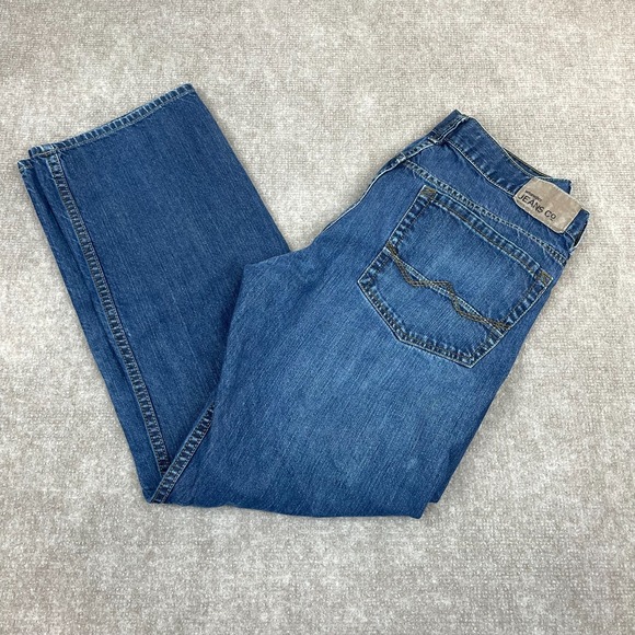 Wrangler Other - Wrangler Slim Straight Jeans Mens 33x29 Blue Whiskered Denim Medium Wash Western